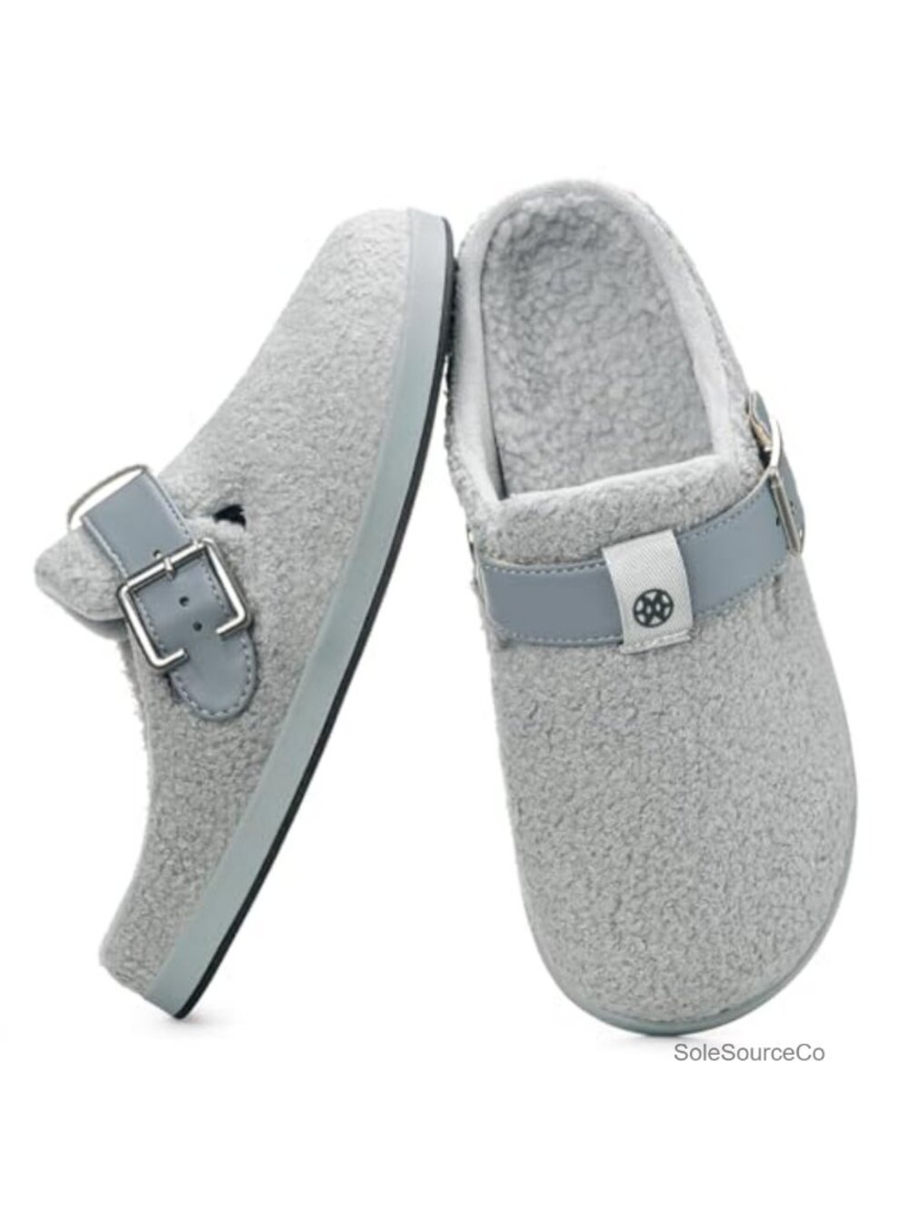 Orthopedic Arch Support Slippers with Adjustable Buckle Fleece Faux Fur
